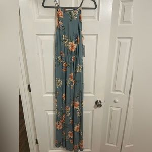 French Grey size L floral maxi dress